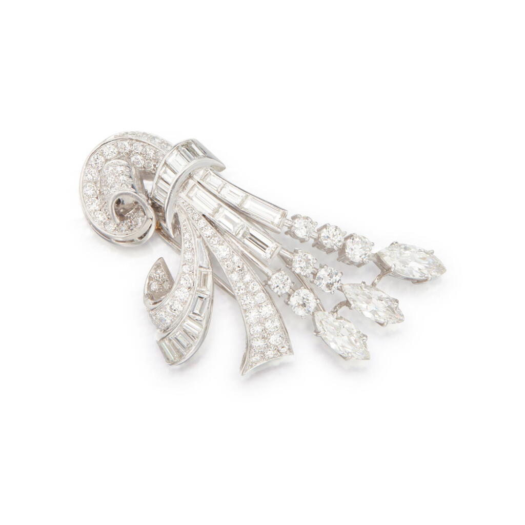 View full screen - View 1 of Lot 174. Diamond Clip-Brooch.