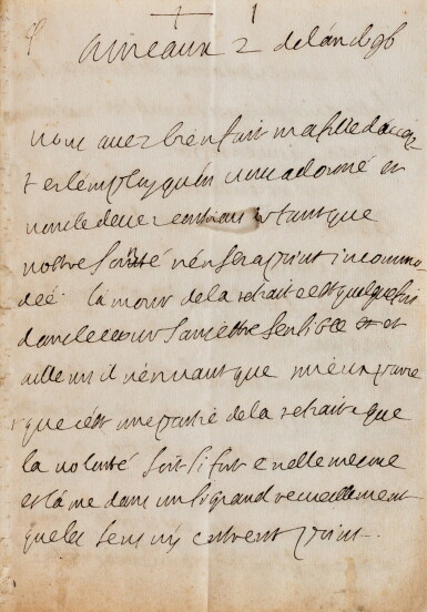 View full screen - View 1 of Lot 1. Belle et longue lettre de direction spirituelle à Mme d'Albert de Luynes, 2 janvier 1696. .