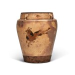 A painted 'Cizhou' 'horse' jar, Yuan dynasty | 元 磁州窰飛馬紋四繫罐