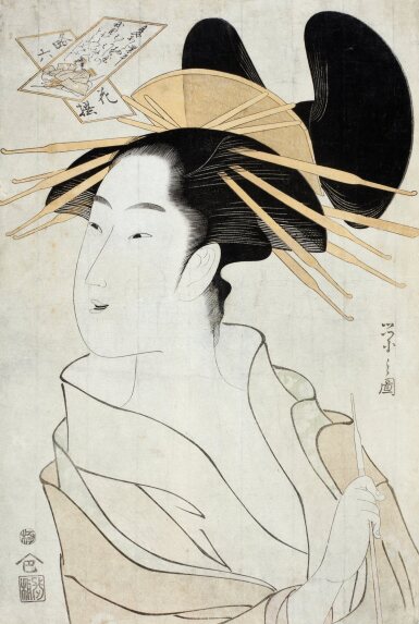 View full screen - View 1 of Lot 6. Chobunsai Eishi (1756-1829) | Ariwara no Narihira | Edo period, late 18th century .