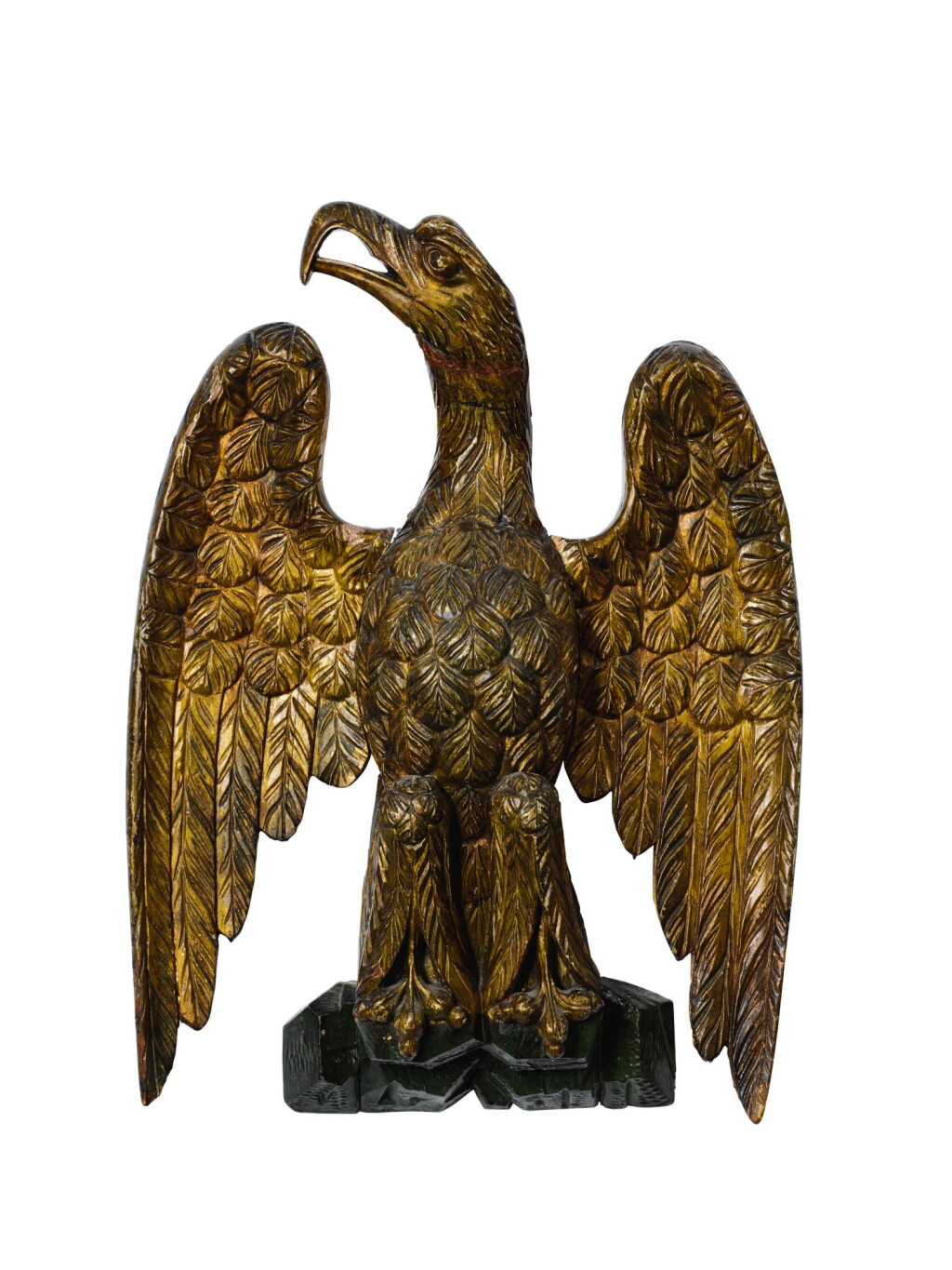 View full screen - View 1 of Lot 88. Carved, Painted and Gilded American Eagle Wall Plaque, New England, Circa 1820.