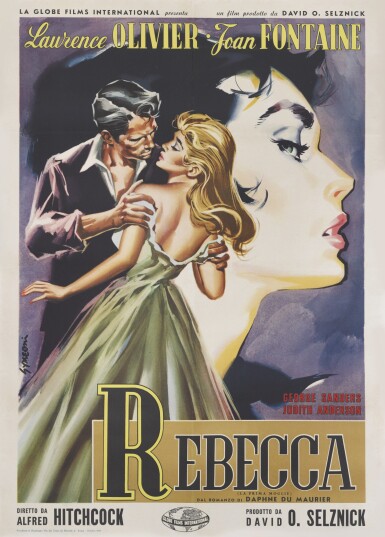 View full screen - View 1 of Lot 70. REBECCA (1940) ITALIAN RE-RELEASE POSTER, 1958.
