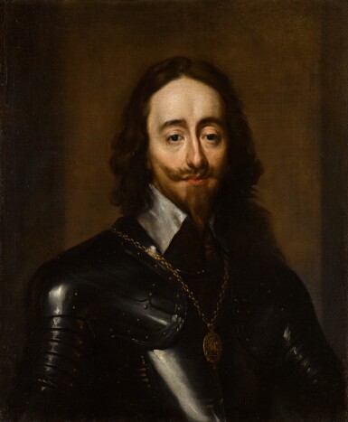 View full screen - View 1 of Lot 136. Portrait of King Charles I, half-length, wearing armour and the badge of the Order of the Garter.