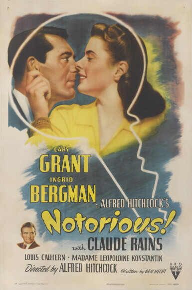 View full screen - View 1 of Lot 72. NOTORIOUS (1946) POSTER, US.