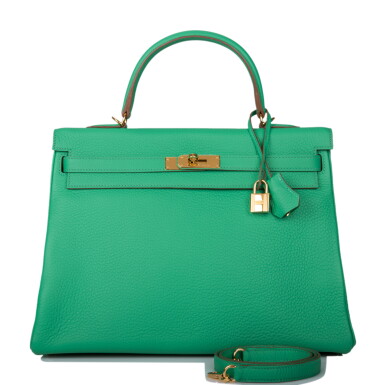 View full screen - View 1 of Lot 101. Menthe Togo Leather Retourne Kelly 35 Gold Hardware, 2012.