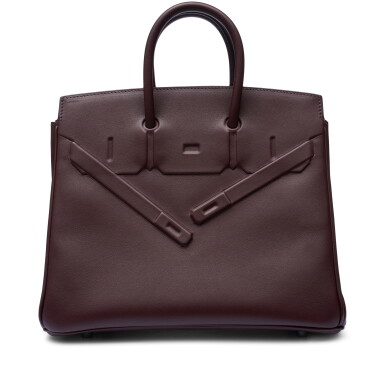 View full screen - View 1 of Lot 1393. Limited Edition Rouge Sellier Swift Shadow Birkin 25 Palladium Hardware, 2021.