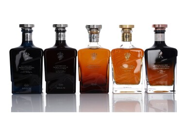 View full screen - View 1 of Lot 82. Johnnie Walker Private Collection 2014-2018 NV (3 Bottles 70cl, 2 Bottles 75cl).
