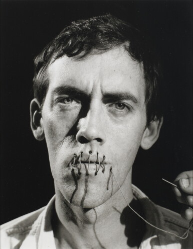 View full screen - View of David Wojnarowicz, Silence = Death.