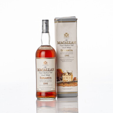 View full screen - View 1 of Lot 6186. The Macallan Elegancia 43.0 abv 1991 (1 LITR).