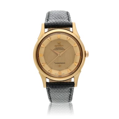 View full screen - View 1 of Lot 254. Reference 14381/2 Constellation A pink gold automatic wristwatch, Circa 1960 .
