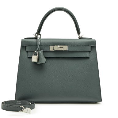 View full screen - View 1 of Lot 45. Gris Misty Epsom Kelly 28 Sellier Palladium Hardware, 2024.