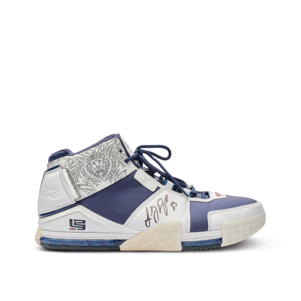 View full screen - View 1 of Lot 19. LeBron James 2004-2005 Game Worn & Signed Single Shoe.