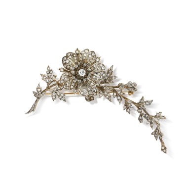 View full screen - View 1 of Lot 4. Broche trembleuse diamants | Diamond brooch 'En Tremblant'.