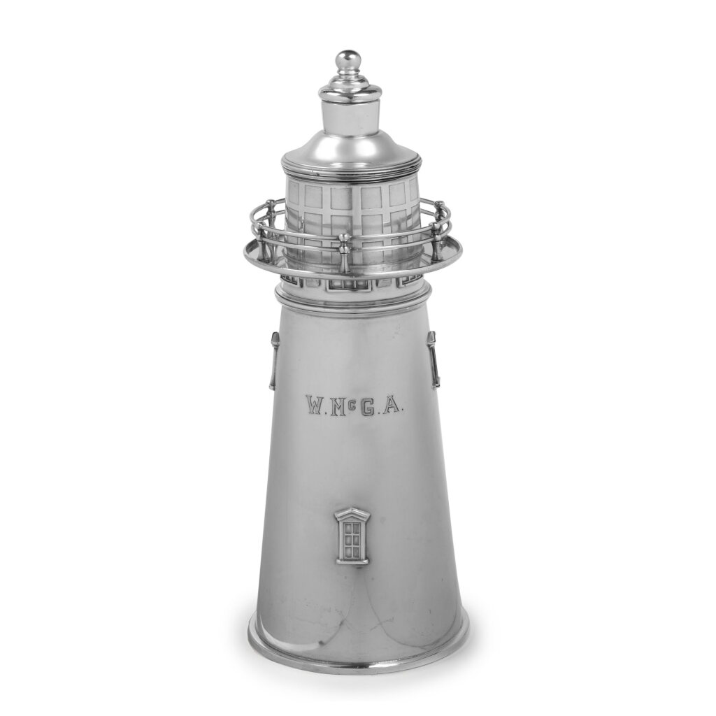 View full screen - View 1 of Lot 24. An American Silver-Plated Lighthouse Cocktail Shaker, International Silver Co, Meriden, CT, Circa 1927-29.