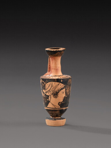 View full screen - View 1 of Lot 244. An Attic Red-figured Lekythos, circa 450 B.C..