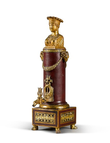 View full screen - View 1 of Lot 187. An Empire gilt-bronze painted tôle samovar, circa 1810.