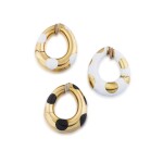 Enamel and gold ear clips | Clips d'oreille émail et or