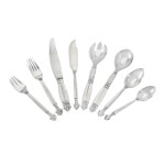 Georg Jensen Acanthus pattern silver cutlery, Copenhagen, post 1945