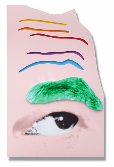View full screen - View 1 of Lot 227. JOHN BALDESSARI | RAISED EYEBROWS/ FURROWED FOREHEADS (GREEN EYEBROW AND PINK SKIN).