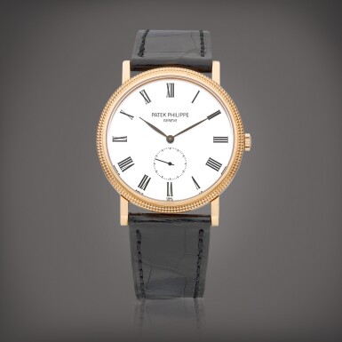 View full screen - View 1 of Lot 780. Calatrava, Reference 5116 | A pink gold wristwatch with enamel dial, Circa 2014 | 百達翡麗 | Calatrava 型號5116 | 粉紅金腕錶,備琺瑯錶盤,約2014年製.