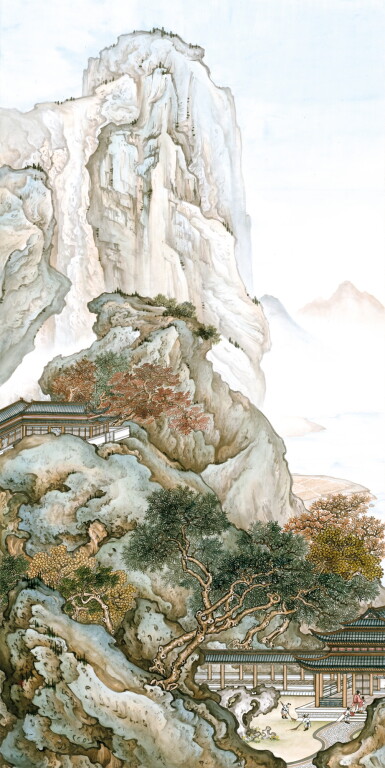View full screen - View 1 of Lot 3187. 徐姸蓁 漢宮秋色圖 | Hsu Yen-chen, Ornate Palace Amid Lofty Mountains.