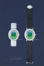 An original prototype design of a bracelet watch and wristwatch with accompanying NFT, Circa 1990
