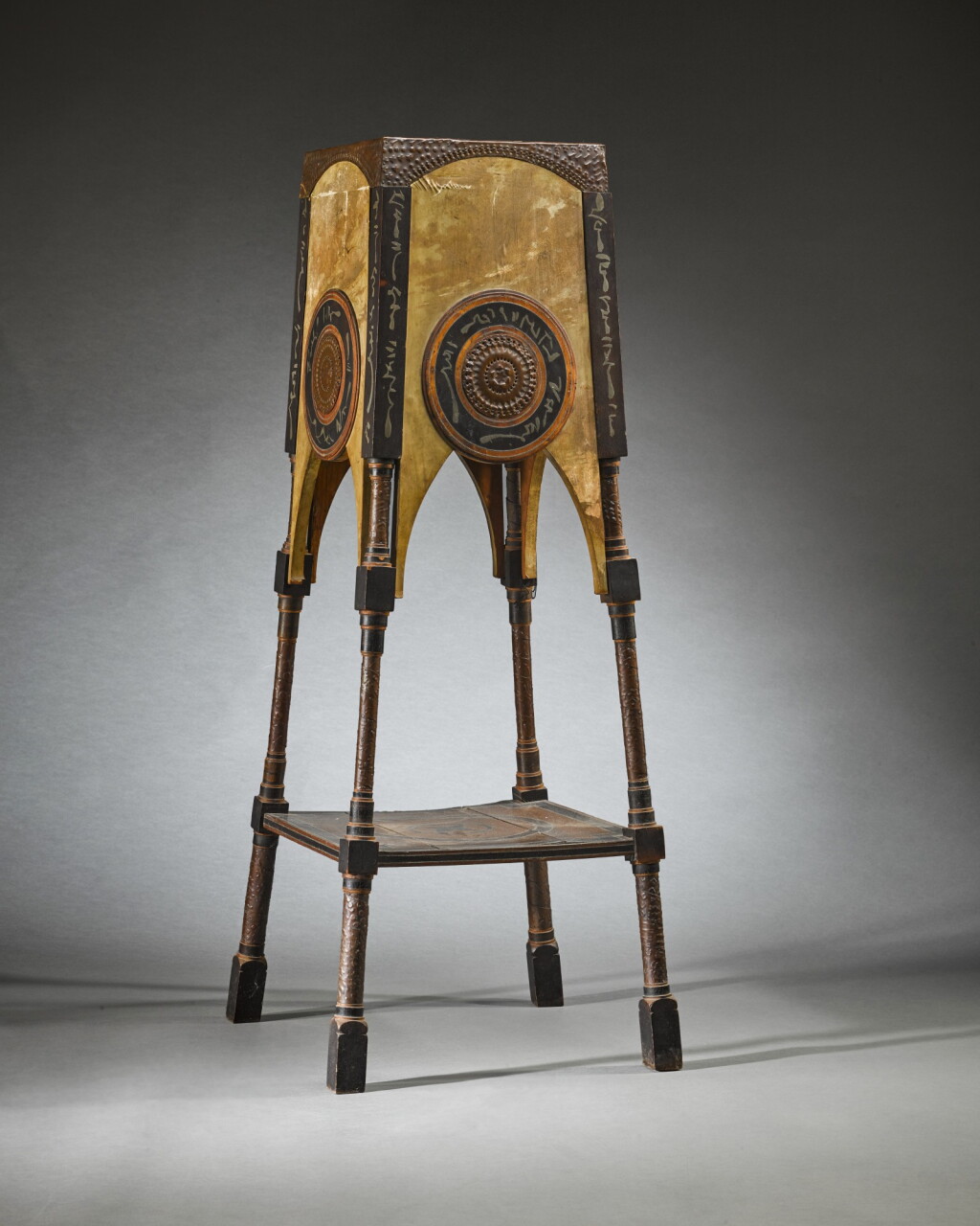 View full screen - View 1 of Lot 63. Carlo Bugatti, Italian, (1856-1940), A pedestal, circa 1900.