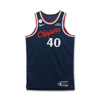 View full screen - View 1 of Lot 14. Ivica Zubac Los Angeles Clippers 2025-2026 NBA Tip-Off Game Worn Icon Edition Jersey | Special Edition 'All-Defensive Second Team' Trophy Patch.