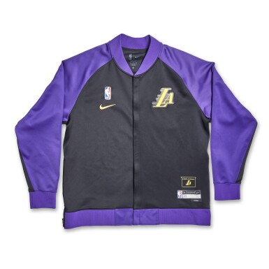 View full screen - View 1 of Lot 4. LeBron James Los Angeles Lakers 2024-2025 Game Worn City Edition Warmup Jacket | Matched to 2 Games | Triple-Double | Double-Double | 39 Points.