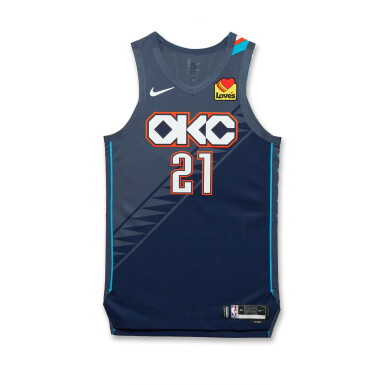 View full screen - View 1 of Lot 17. Aaron Wiggins Oklahoma City Thunder 2025-2026 Game Worn City Edition Jersey.