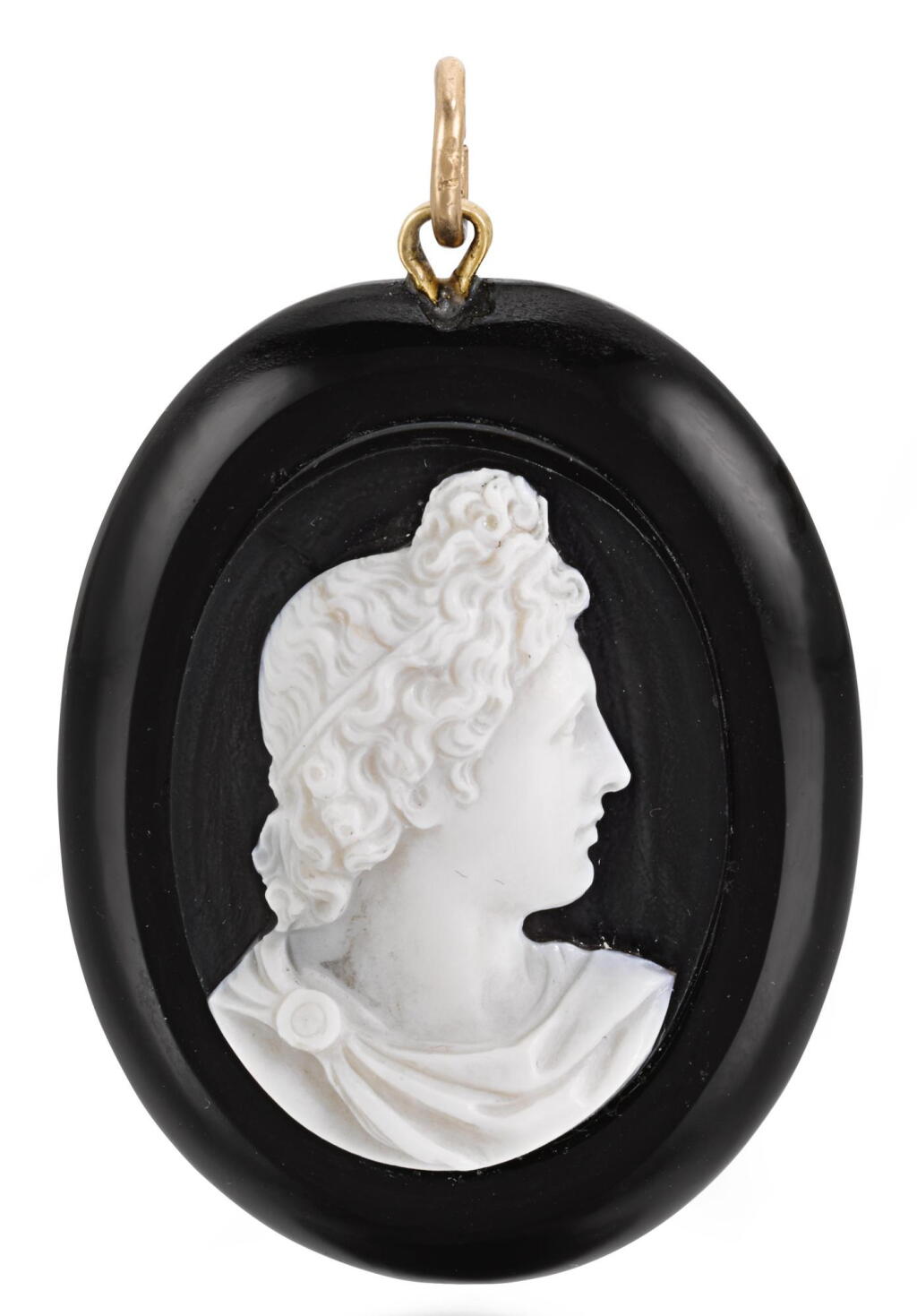 View full screen - View 1 of Lot 97. ITALIAN, 19TH CENTURY | CAMEO WITH A BUST OF THE APOLLO BELVEDERE.