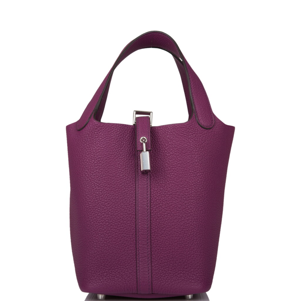 全螢幕檢視 - 查看69Anémone Clemence Leather Picotin Lock 18 Palladium Hardware, 2020的1