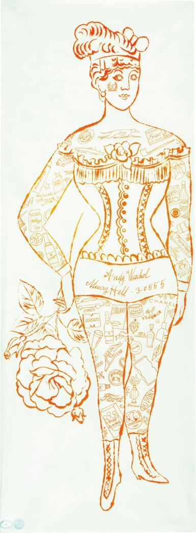 View full screen - View 1 of Lot 171. ANDY WARHOL | TATTOOED WOMAN HOLDING A ROSE (NOT IN F. & S.).