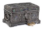 A silver filigree and polychrome enamel casket, unmarked, probably Sumatra, circa 1700