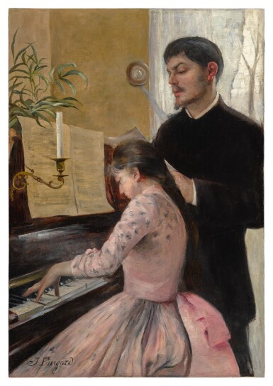 View full screen - View 1 of Lot 5. JULIE DELANCE-FEURGARD | THE PIANO LESSON.