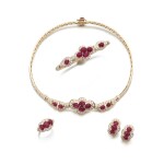 Ruby and diamond parure, 1980s