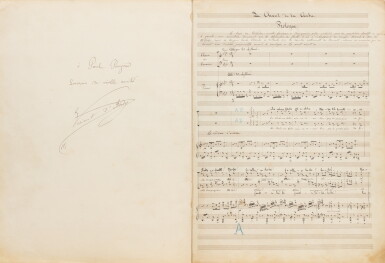 View full screen - View 1 of Lot 43. Le chant de la cloche. Manuscrit autographe de la partition vocale. 1883. In-folio. 118 p. EAS à Paul Poujaud..