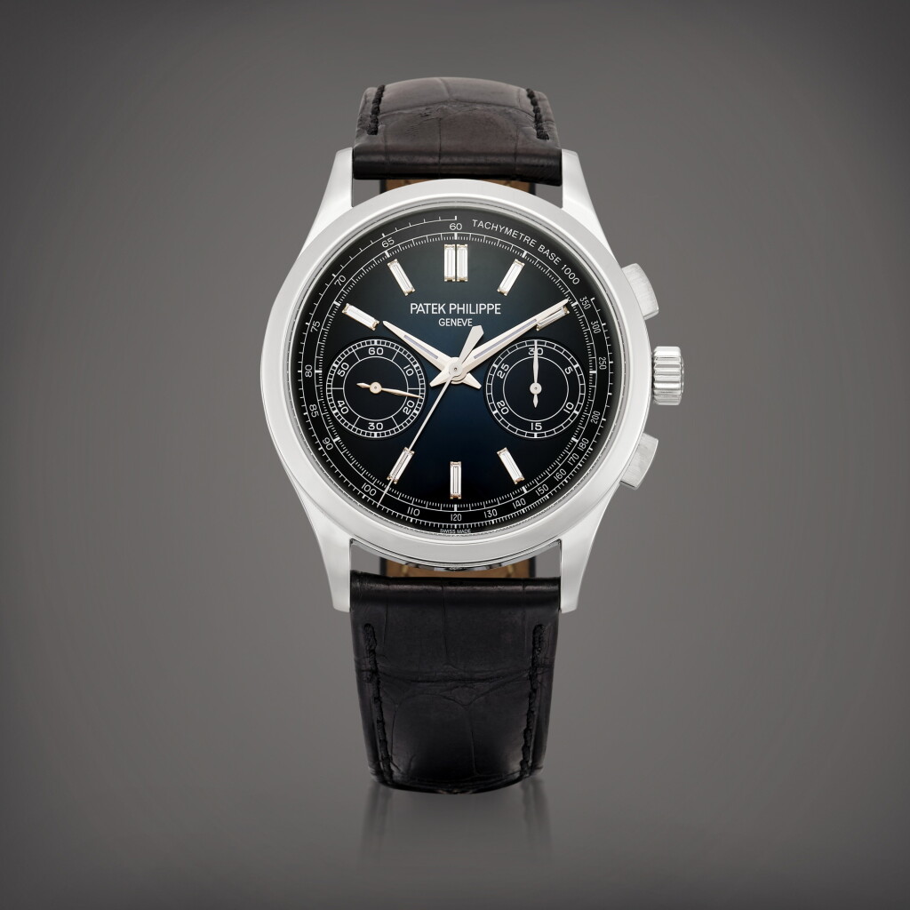 View full screen - View 1 of Lot 2154. Reference 5170 | A platinum and diamond-set chronograph wristwatch, Circa 2019 | 百達翡麗 | 型號5170 | 鉑金鑲鑽石計時腕錶,約2019年製.