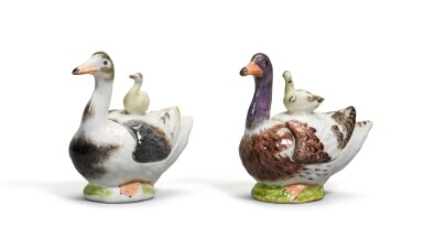 View full screen - View 1 of Lot 219. A pair of Meissen butter boxes and covers, Circa 1740-45.