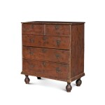 A Very Fine and Rare William and Mary Two-Drawer Paint-Decorated Blanket Chest, Ipswich, Massachusetts, Circa 1725