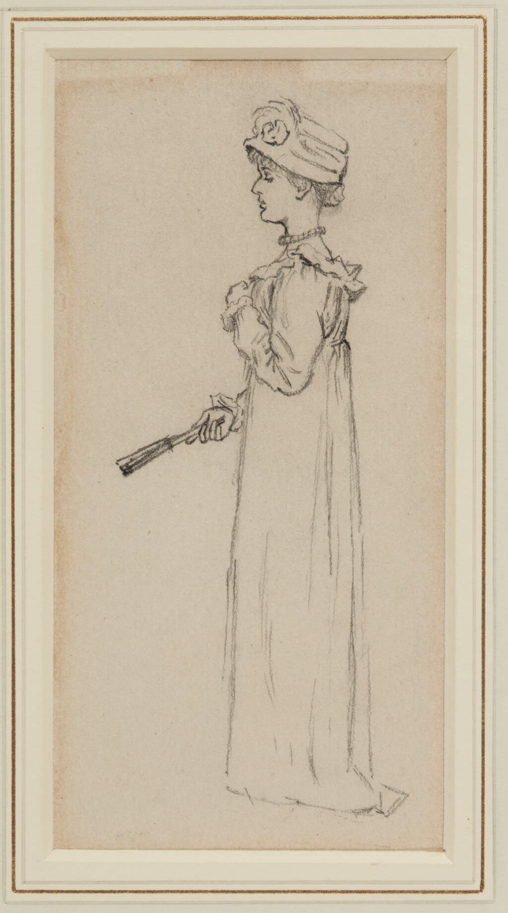 View full screen - View 1 of Lot 236. Greenaway, The Fan, 1881, original preliminary pencil drawing.