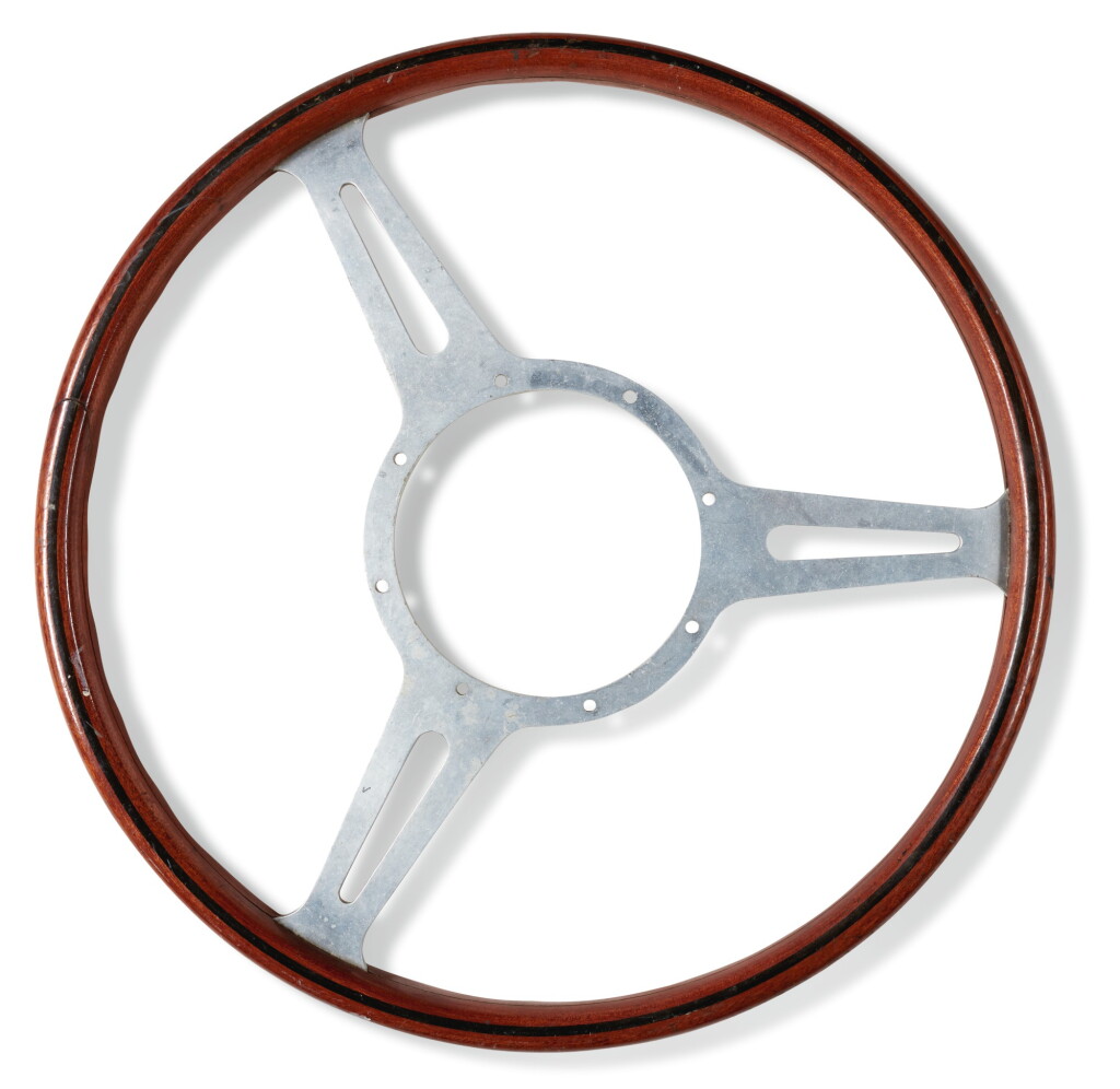 View full screen - View 1 of Lot 5. GEORGE HARRISON | Steering wheel, 1967-1968, probably from his Jaguar Mark 1.