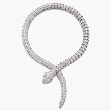 View full screen - View 1 of Lot 596. Diamond 'Serpenti' Necklace 寶格麗 鑽石 'Serpenti' 項鏈.