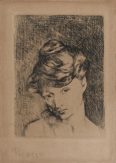 View full screen - View 1 of Lot 109. Tête de femme: Madeleine, from Saltimbanques (B. 2; Ba. 3) .