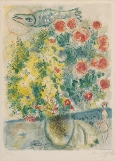 View full screen - View 1 of Lot 18. Roses and Mimosa (Mourlot CS 29).