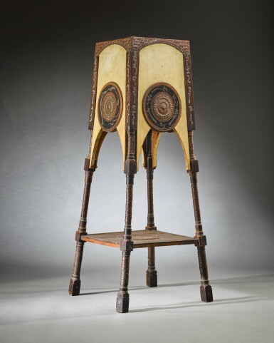 View full screen - View 1 of Lot 64. Carlo Bugatti, Italian, (1856-1940), A pedestal, circa 1900.