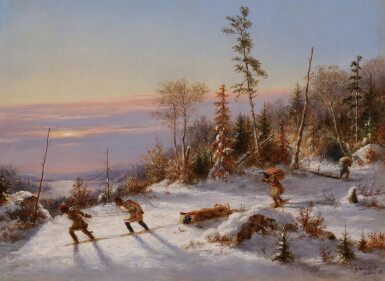 View full screen - View 1 of Lot 18. Indians Drawing a Sledge in the Snow.