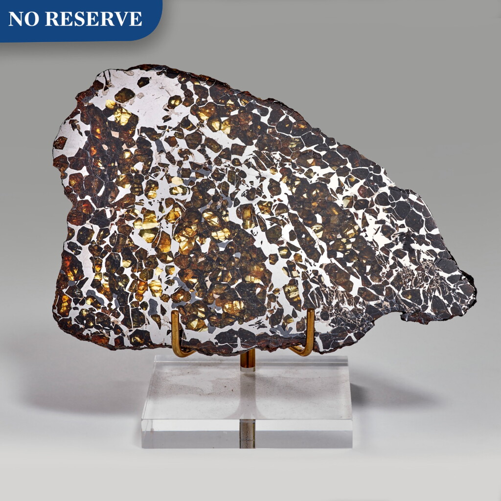 View full screen - View 1 of Lot 151. Complete Slice Of Brenham Meteorite — An American Pallasite.