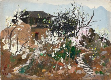 全螢幕檢視 - 查看1523Wu Guanzhong 吳冠中 | Spring over Sichuan mountains 蜀山春的1