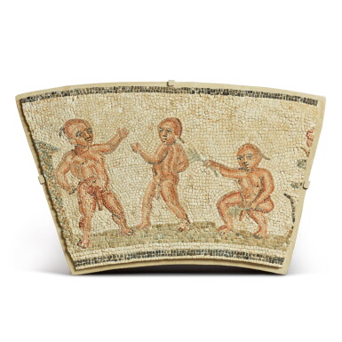 View full screen - View 1 of Lot 166. Nilotic, Roman, circa 2nd Century A.D. | Mosaic Border Fragment.